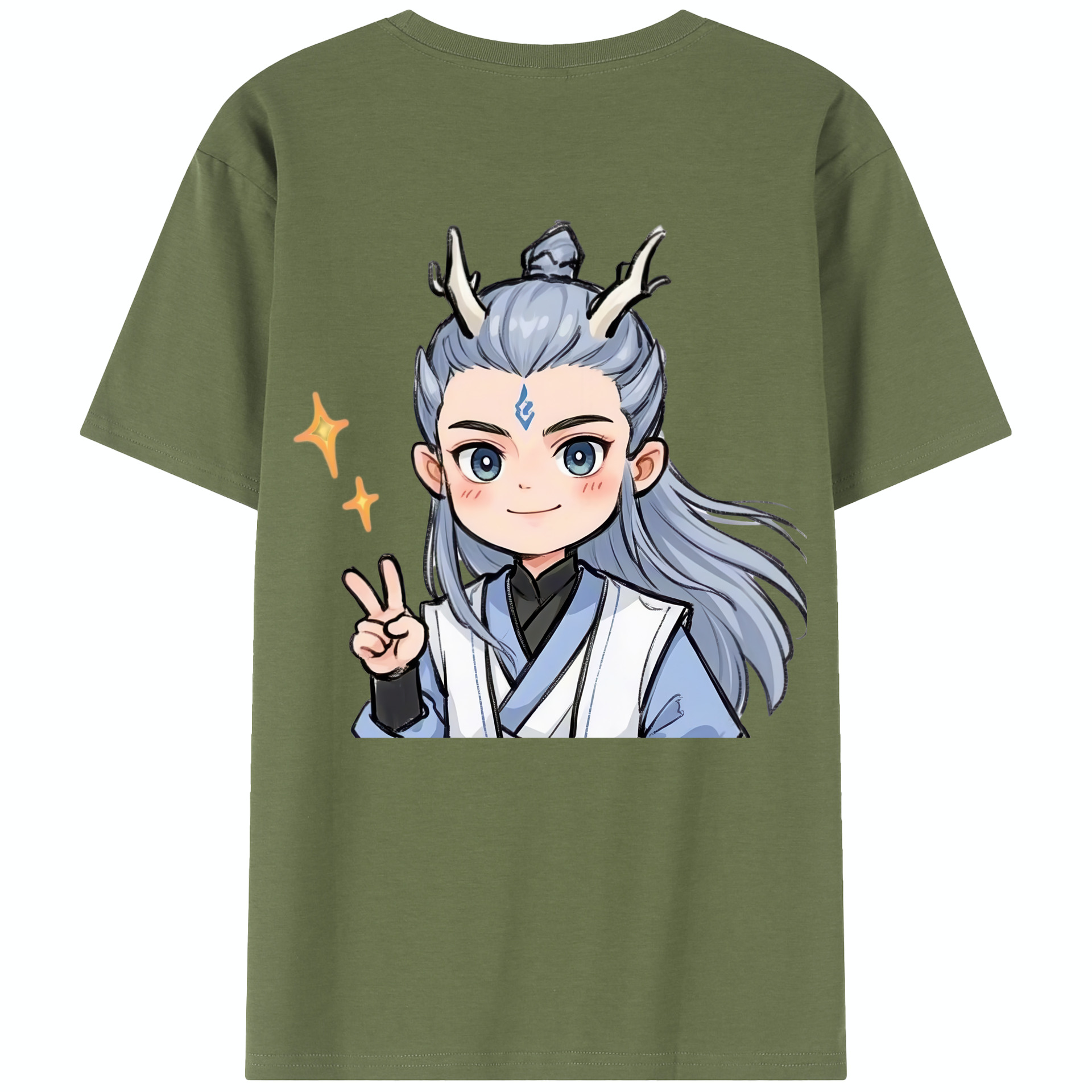 （画像用） Ne Zha 2 ナタ 魔童の大暴れ 綿100％半袖Tシャツ（背面プリント）